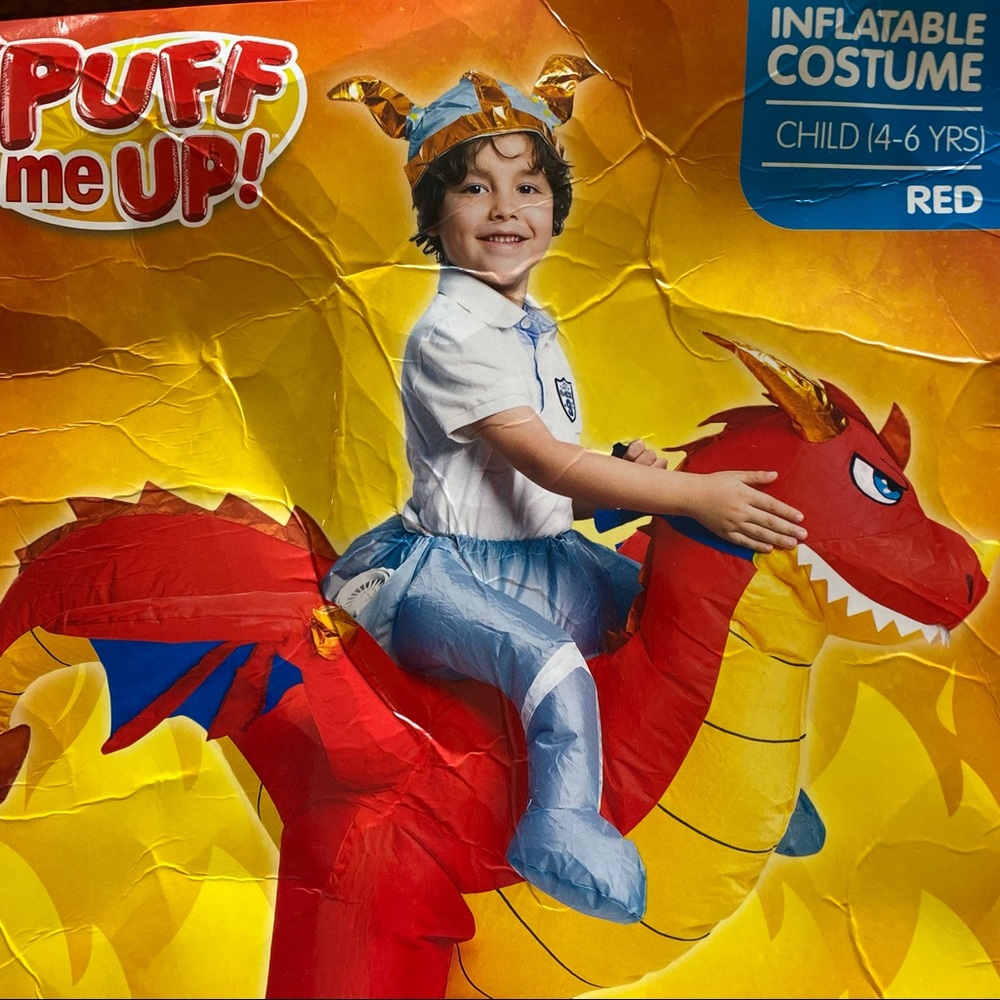 Fire Dragon inflatable halloween costume 4-6 years